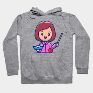 Teacher With Book And Pointer Hoodie